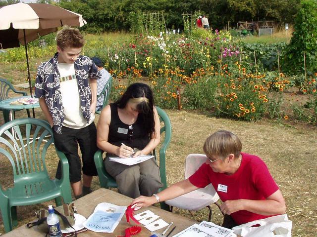 Preparing the presentation of certificates for the winning scarecrows