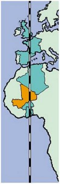 The meridian passes through both Mali and the UK